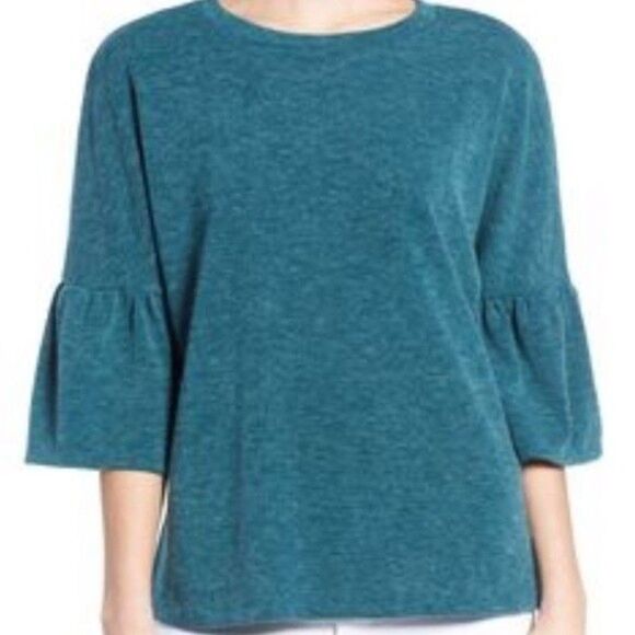 Wayf Sweaters - Wayf Bell 3/4 Sleeve Teal Sweater New without Tags XS